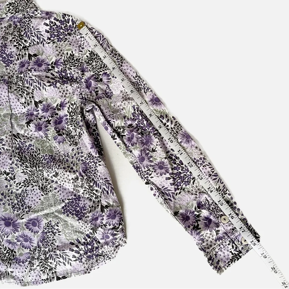 GAP Kids Girl’s Purple Floral Button Down Top - Size Small
